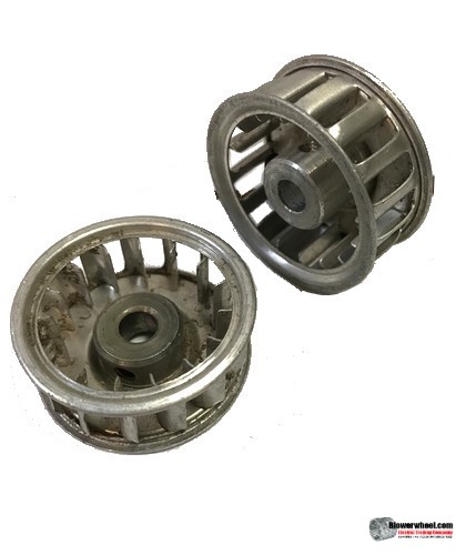 Single Inlet Galvanized Steel Blower Wheel 1-1/2" Diameter 5/8" Width 1/4" Bore with Clockwise Rotation SKU: 01160020-008-GS-AA-CW-001