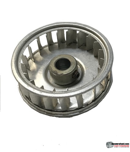Single Inlet Aluminum Blower Wheel 1-7/8" Diameter 5/8" Width 5/16" Bore with Counterclockwise Rotation SKU: 01280020-010-A-AA-CCW-001