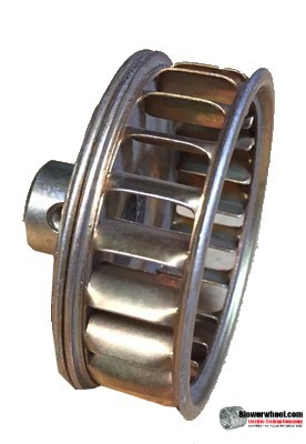 Single Inlet Galvanized Steel Blower Wheel 2" Diameter 5/8" Width 1/4" Bore with Clockwise Rotation with outside hub SKU: 02000020-008-GS-AA-CW-O-001