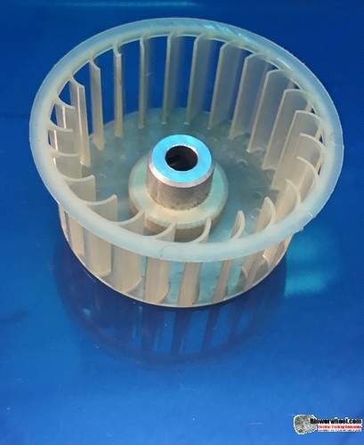 Single Inlet Plastic Blower Wheel 2-1/4" Diameter 1" Width 1/4" Bore with Counterclockwise Rotation SKU: 02080100-008-PS-CCW-01