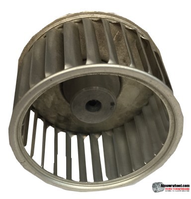 Single Inlet Aluminum Blower Wheel 2-1/4" Diameter 1-3/8" Width ¼" Bore with Clockwise Rotation with steel hub SKU: 02160112-008-A-AA-CW-001