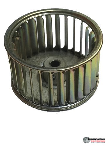 Single Inlet Galvanized Steel Blower Wheel 2-1/2" Diameter 1-1/2" Width 1/4" Bore with Clockwise Rotation SKU: 02160116-008-GS-AA-CW-001