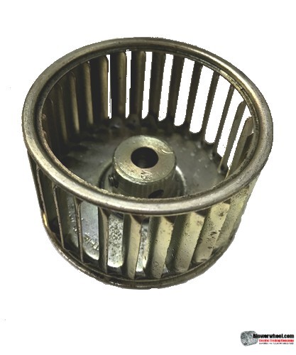 Single Inlet Galvanized Steel Blower Wheel 2-1/2" Diameter 1-1/2" Width 5/16" Bore with Clockwise Rotation SKU: 02160116-010-GS-AA-CW-001