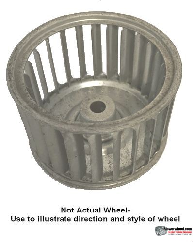 Single Inlet Steel Blower Wheel 2-15/16" Diameter 1-7/8" Width 1/4" Bore with Counterclockwise Rotation SKU: 02300128-008-S-AA-CCW-001