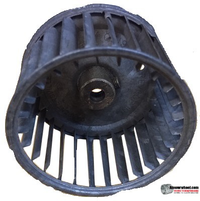 Single Inlet Steel Blower Wheel 3-3/16" Diameter 1-7/8" Width 5/16" Bore with Clockwise Rotation SKU: 03060128-010-S-AA-CW-001