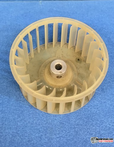 Single Inlet Plastic Blower Wheel 3-1/4" Diameter 1-1/2" Width 1/4" Bore with Counterclockwise Rotation SKU: 03080116-008-PS-CCW-01