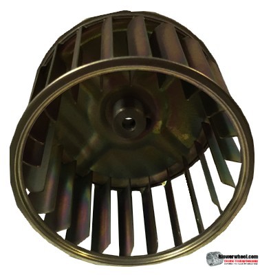 Single Inlet Galvanized Steel Blower Wheel 3-5/8" Diameter 2-7/16" Width 1/4" Bore with Counterclockwise Rotation SKU: 03200214-008-GS-AA-CCW-001
