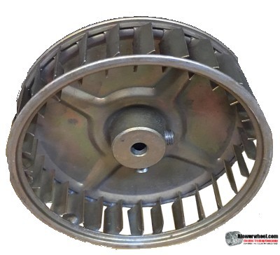 Single Inlet Galvanized Steel Blower Wheel 3-3/4" Diameter 1" Width 1/4" Bore with Counterclockwise Rotation SKU: 03240100-008-GS-AA-CCW-001