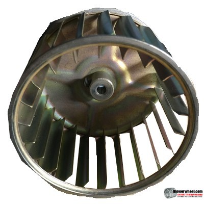 Single Inlet Galvanized Steel Blower Wheel 3-3/4" Diameter 2-1/2" Width 1/4" Bore with Counterclockwise Rotation SKU: 03240216-008-GS-AA-CCW-001