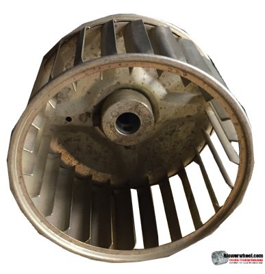 Single Inlet Galvanized Steel Blower Wheel 4-1/8" Diameter 2-1/2" Width 1/2" Bore with Counterclockwise Rotation SKU: 04040216-016-GS-AA-CCW-001