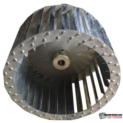 Single Inlet Steel Blower Wheel 4-3/8" Diameter 2-7/16" Width 5/16" Bore with Counterclockwise Rotation SKU: 04120214-010-S-T-CCW-001