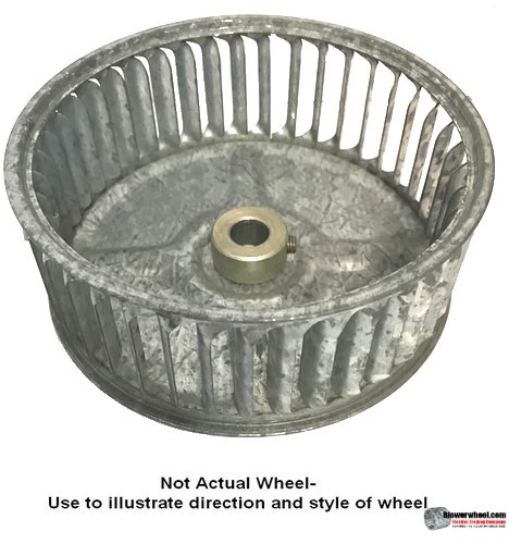 Single Inlet Galvanized Steel Blower Wheel 4-3/4" Diameter 2" Width 5/16" Bore with Clockwise Rotation SKU: 04240200-010-GS-AA-CW-001