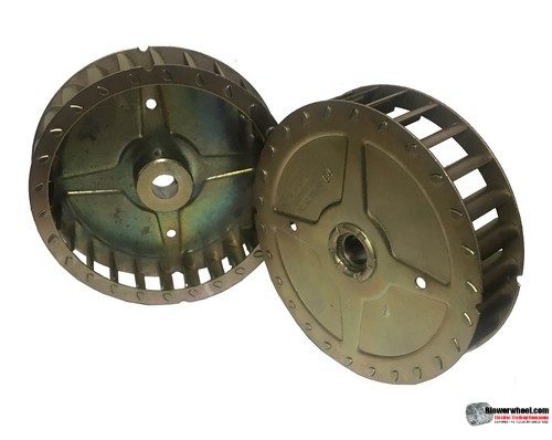 Single Inlet Steel Blower Wheel 4-13/16" Diameter 1" Width 1/2" Bore with Clockwise Rotation SKU: 04260100-016-S-T-CW-001