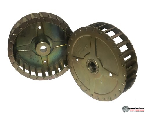 Single Inlet Steel Blower Wheel 4-13/16" Diameter 1" Width 1/2" Bore with Clockwise Rotation SKU: 04260100-016-S-T-CW-001