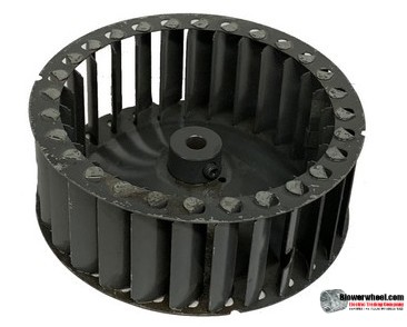 Single Inlet Galvanized Steel Concave Blower Wheel 4-15/16" Diameter 1-7/8" Width 5/16" Bore with Counterclockwise Rotation SKU: 04300128-010-GS-T-CCW-001