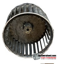 Single Inlet Aluminum Blower Wheel 5-3/16" Diameter 2-7/8" Width ¼" Bore with Counterclockwise Rotation SKU: 05060228-008-A-AA-CCW-001