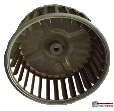 Single Inlet Galvanized Steel Blower Wheel 5-1/4" Diameter 2-7/16" Width 1/4" Bore with Clockwise Rotation SKU: 05080214-008-GS-AA-CW-001