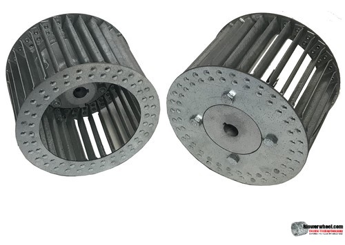 Single Inlet Aluminum Blower Wheel 10-13/16" Diameter 5-1/8" Width 11/16" Bore Counterclockwise rotation with an Inside Hub