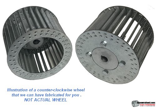 Single Inlet Galvanized Steel Blower Wheel 9-3/4" D 3-1/8" W 3/4" Bore-Counterclockwise  rotation- with inside hub SKU: 09240304-024-HD-GS-CCW