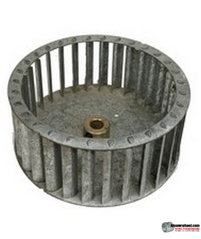 Single Inlet Galvanized Steel Blower Wheel 6-1/8" Diameter 2-9/16" Width 1/2" Bore with Counterclockwise Rotation SKU: 06040218-016-GS-T-CCW-001