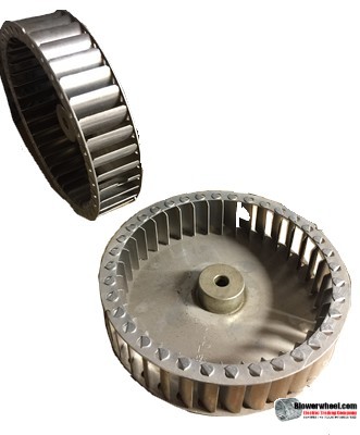 Single Inlet Aluminum Blower Wheel 6-5/16" Diameter 1-1/2" Width 3/8" Bore with Clockwise Rotation SKU: 06100116-012-A-T-CW-001