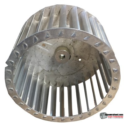 Single Inlet Aluminum Blower Wheel 6-5/16" Diameter 3-3/4" Width ½" Bore with Counterclockwise Rotation with steel hub SKU: 06100324-016-AS-T-CCW-001
