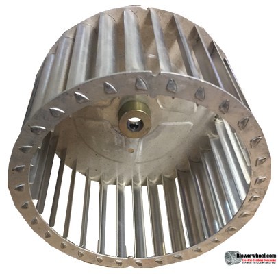 Single Inlet Aluminum Blower Wheel 6-5/16" Diameter 3-3/4" Width 5/16" Bore with Clockwise Rotation with steel hub SKU: 06100324-010-AS-T-CW-001