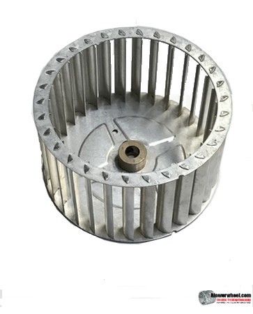 Single Inlet Aluminum Blower Wheel 6-3/8" Diameter 3-1/2" Width 1/2" Bore with Clockwise Rotation SKU: 06120316-016-AS-T-CW-001