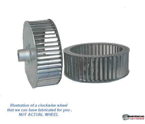 Single Inlet Steel Blower Wheel 15" D 7-1/2" W 1-5/8" Bore-Clockwise  rotation- with outside hub,re-rods  SKU: 15000716-120-HD-S-CW-R-O