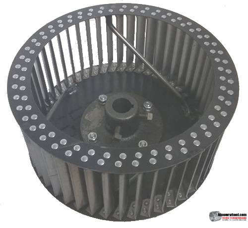 Single Inlet Steel Blower Wheel 12-3/8" D 6-1/8" W 1-1/8" Bore-Counterclockwise  rotation- with inside hub, re-rods, and rings- SKU: 12120600-104-HD-S-CCW-R-W