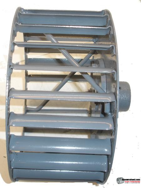 Single Inlet Aluminum Blower Wheel 9" Diameter 5-1/8" Width 5/8" Bore Counterclockwise rotation with Outside Hub and Re-Rods