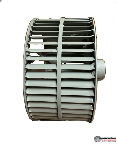 Single Inlet Steel Blower Wheel 9-7/8" D 5-1/8" W 1-1/8" Bore-Counterclockwise  rotation- with outside hub, re-rods and speed band- SKU: 09280504-104-HD-S-CCW-R-SB-O