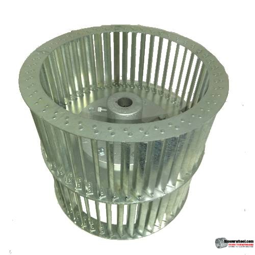 Double Inlet Aluminum Blower Wheel 9-1/2" D 6-3/8" W 1/2" Bore-Counterclockwise  rotation- with single neck hub SKU: 09160612-016-HD-A-CCWDW