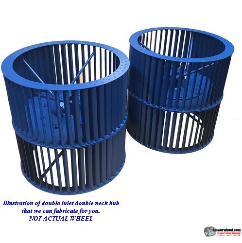 Double Inlet Steel Blower Wheel 16-5/8" D 16-1/2" W 5" Clamp lock hub-Clockwise-Counterclockwise  rotation- with  double neck hub,  SKU: 16201616-500-Clamplock-HD-S-CCWCWDW