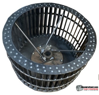 Single Inlet Steel Blower Wheel 10" D 4-1/8" W 3/4" Bore-Clockwise  rotation- with inside hub withe rods and rings for reinforcement  SKU: 10000404-024-HD-S-CW-R-W