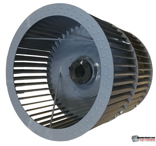 Double Inlet Aluminum Blower Wheel 18" D 18-1/4" W 2-1/4" Bore-Clockwise  rotation- with Q style taper lock hub and re-rods- SKU: 18001808-208-HD-A-CWDW-R-QTLH