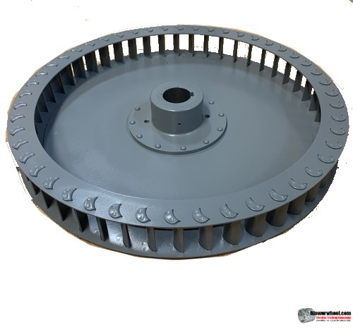 Single Inlet Steel Blower Wheel 18-5/8" D 2.32" outer Width- 2in blade width 1-5/8" Bore-Clockwise  rotation- with inside hub SKU: 18200211-120-HD-S-CW