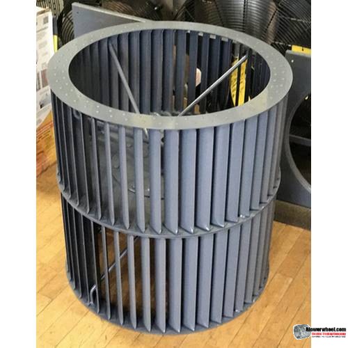 Double Inlet Steel Blower Wheel 16" D 14-1/2" W 1-7/16" Bore-Clockwise-Counterclockwise  rotation- with double neck hub and re-rods SKU: 16001416-114-HD-S-CCWCWDW-R