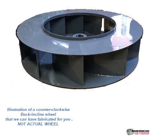 Backward Incline Steel Blower Wheel 10-1/4" D 6-1/2" W 1"Hub-Clockwise-Counterclockwise - inside hub- Flat top (NO CONE) - SKU: BIW10080616-100-HD-S-CWCCW