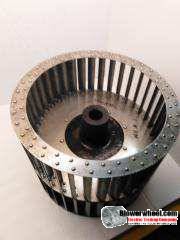 Double Inlet Aluminum Blower Wheel 9" Diameter 8-1/4" Width 1" Bore Counterclockwise rotation with a Single Neck Hub