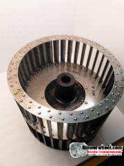 Double Inlet Aluminum Blower Wheel 10-13/16" Diameter 6-3/8" Width 1" Bore Counterclockwise rotation with a Single Neck Hub