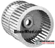 Double Inlet Steel Blower Wheel 7-1/2" Diameter 6-3/8" Width 3/4" Bore Counterclockwise rotation with a Single Neck Hub