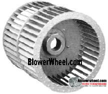 Double Inlet Aluminum Blower Wheel 9" Diameter 7-1/2" Width 1" Bore Clockwise rotation with a Single Neck Hub