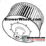 Single Inlet Steel Blower Wheel 8" D 3-1/8" W 14mm Bore-Clockwise  rotation- with outside hub and re-rods SKU: 08000304-14mm-HD-S-CW-O-R