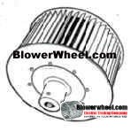 Single Inlet Steel Blower Wheel 7-3/4" D 4-1/8" W 5/8" Bore-Clockwise  rotation- with outside hub- SKU: 07240404-020-HD-S-CW-O