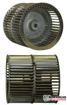 Double Inlet Steel Blower Wheel 12-3/8" D 12-1/4" W 1-3/16" Bore-Clockwise-Counterclockwise  rotation- with double neck hub  and re-rods SKU: 12121208-106-HD-S-CCWCWDW-R