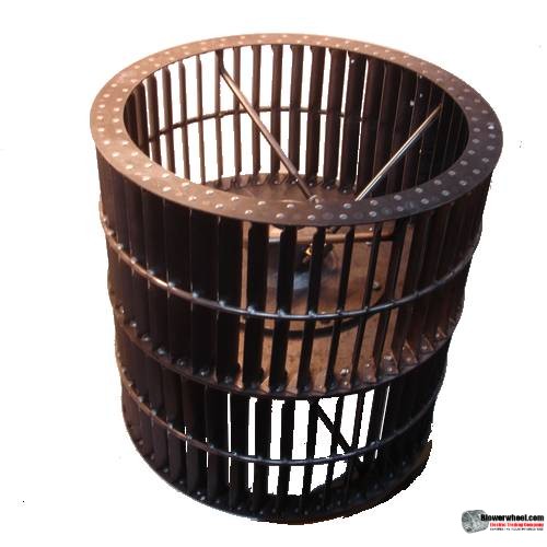 Double Inlet Steel Blower Wheel 15-3/8" Diameter 16-1/2" Width 1-3/16" Bore Clockwise-counterclockwise rotation with Double Hub with Re-Rods and Re-Ring