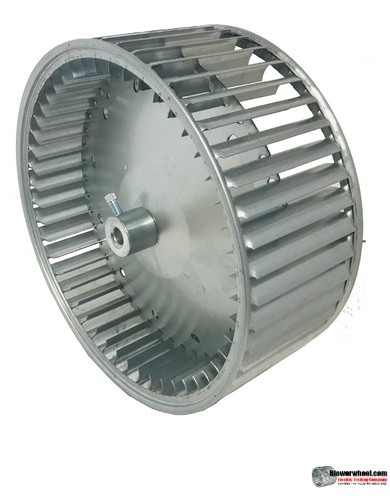 Lau Double Inlet Stainless Steel Blower Wheel 9-1/2" diameter 8" width 1/2" bore CONVEX Center Disc Clockwise Rotation