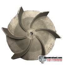 Paddle Wheel Cast Aluminum Blower Wheel 9" Diameter 3-1/4" Width 1/2" Bore with Counterclockwise Rotation and outside hub SKU: pw09000308-016-casta-6curve-ccw-o-concave-O-001 AS IS