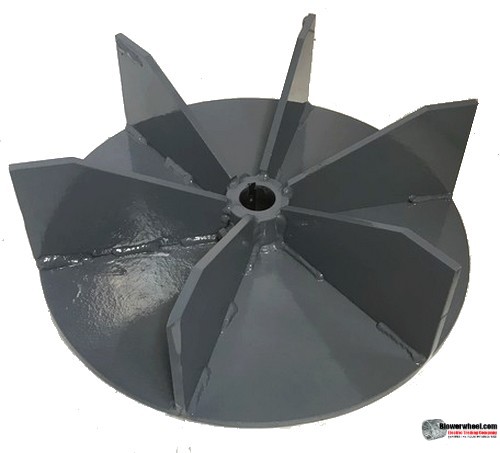 Paddle Wheel Steel Blower Wheel 13-1/2" D 4-3/16" W 1-1/8" Bore - with inside hub  and 6 Flat Blades SKU: PW13160406-104-S-BladeFlat6-Radial-Design